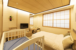 Post-natal care facility with Japanese- and European-style rooms for staying overnight